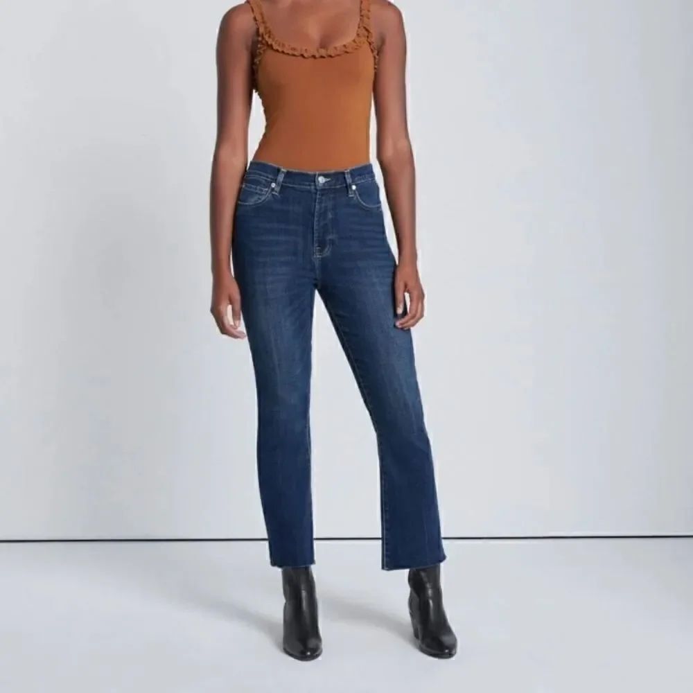 7 for All Mankind Cropped Kick Denim Blue Jean